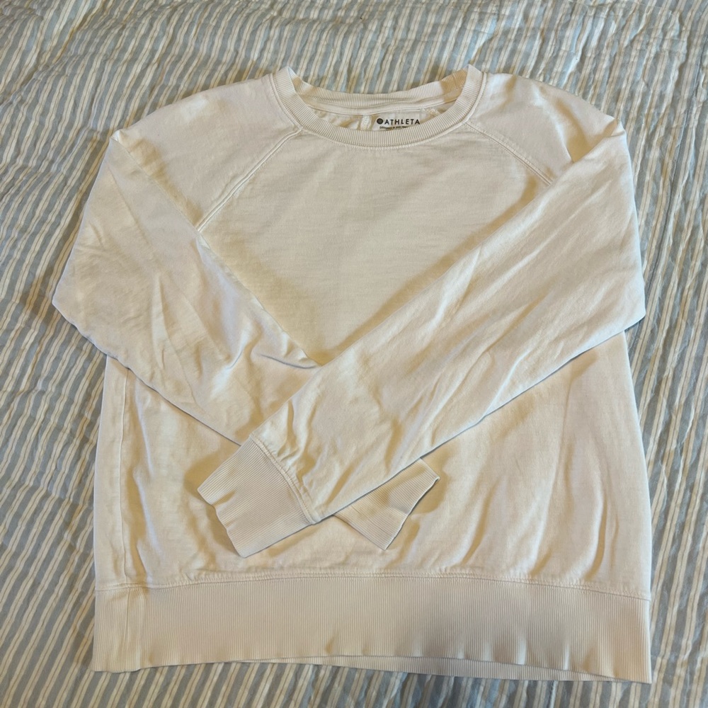 Athleta White Crewneck Sweatshirt